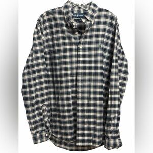 Ralph Lauren Navy and White Plaid Shirt